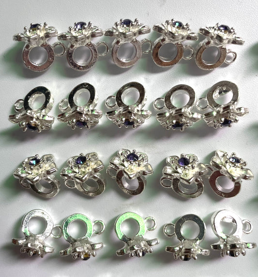 Alloy  Metal Flower Hanging accessory spacers Rhinestone Flower stamen Random Mix