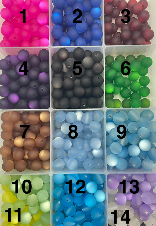 diy beaded beadable acrylic bead matte cat eye colorful beads ,random mix ,16mm