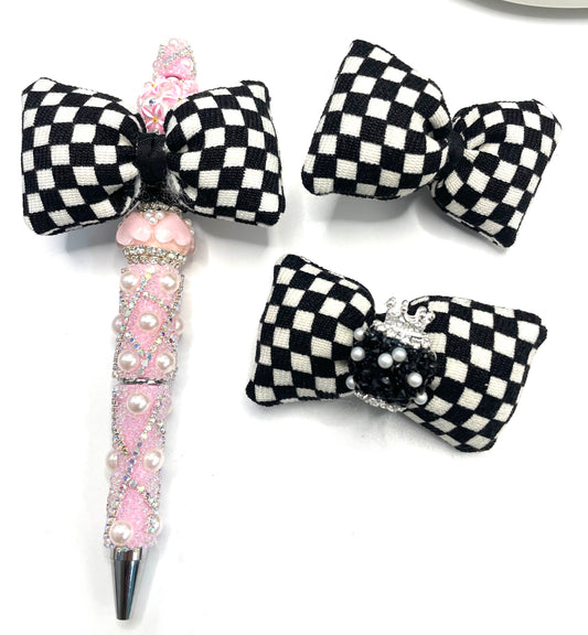 Bow with crown fancy bow bead checked