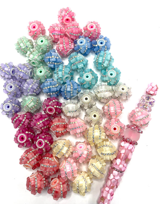 Fancy Beads Acrylic beads Bamboo joint Chain glitter Pearl gasket irregular shape 20 mm to 21 mm