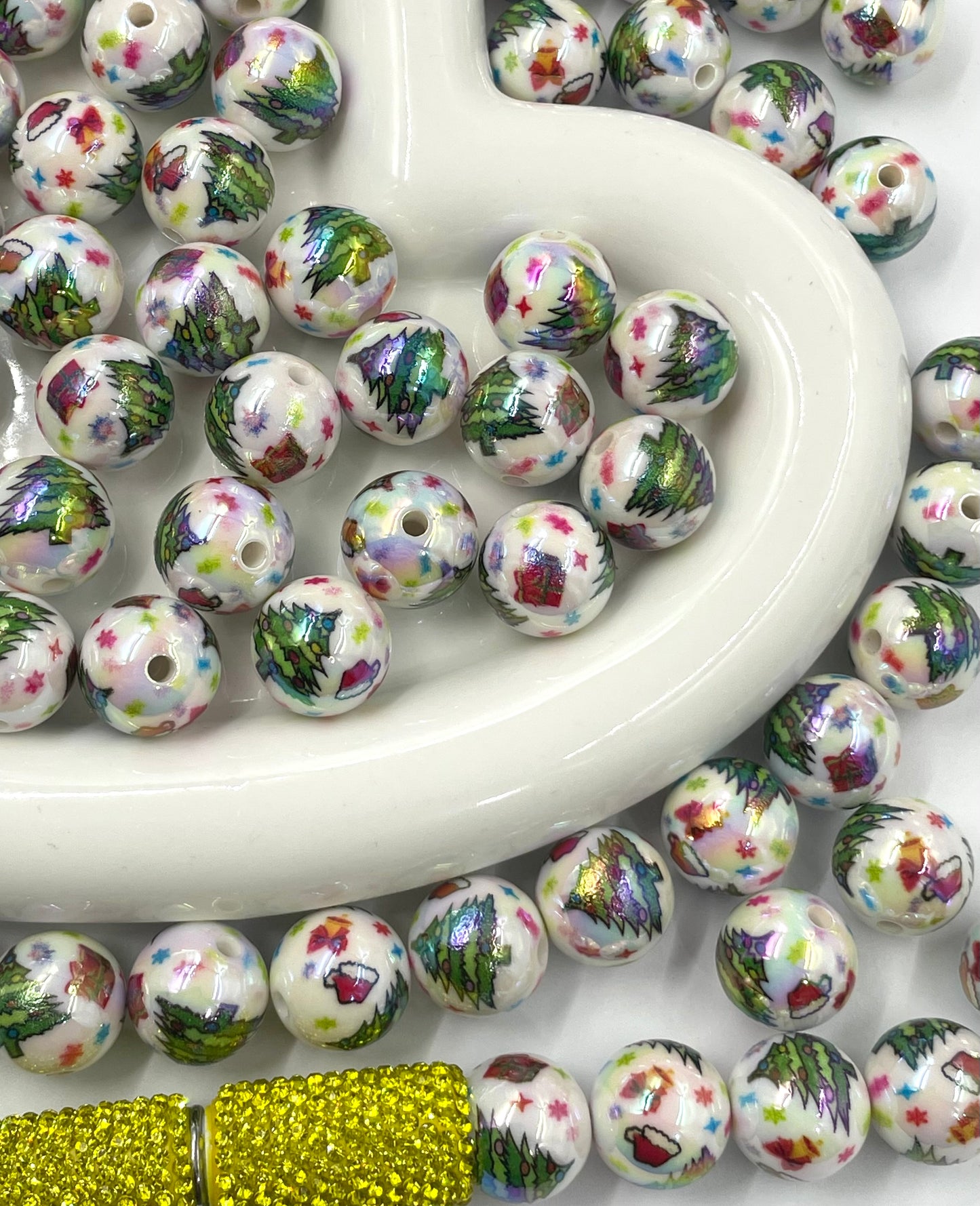Acrylic beads Printed beads Multi-pattern Flowers, cartoons, fruits, spots acrylic beads 16mm