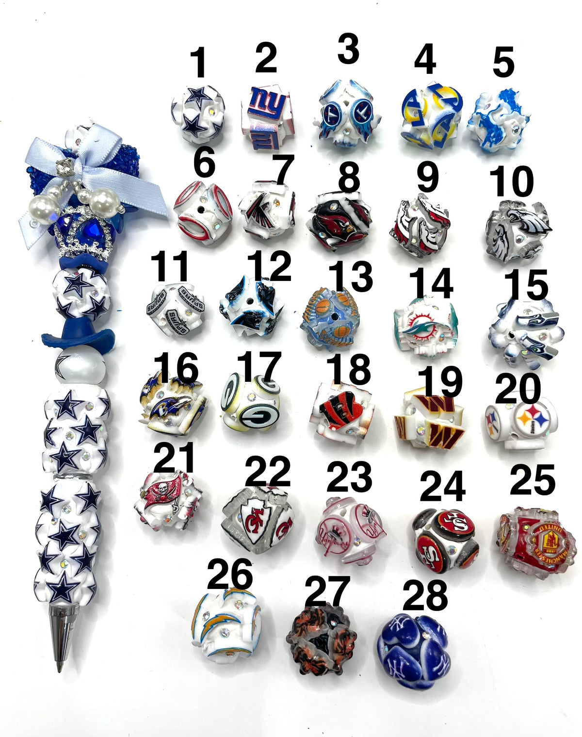 diy beaded beadable beady american sport teal football team beads