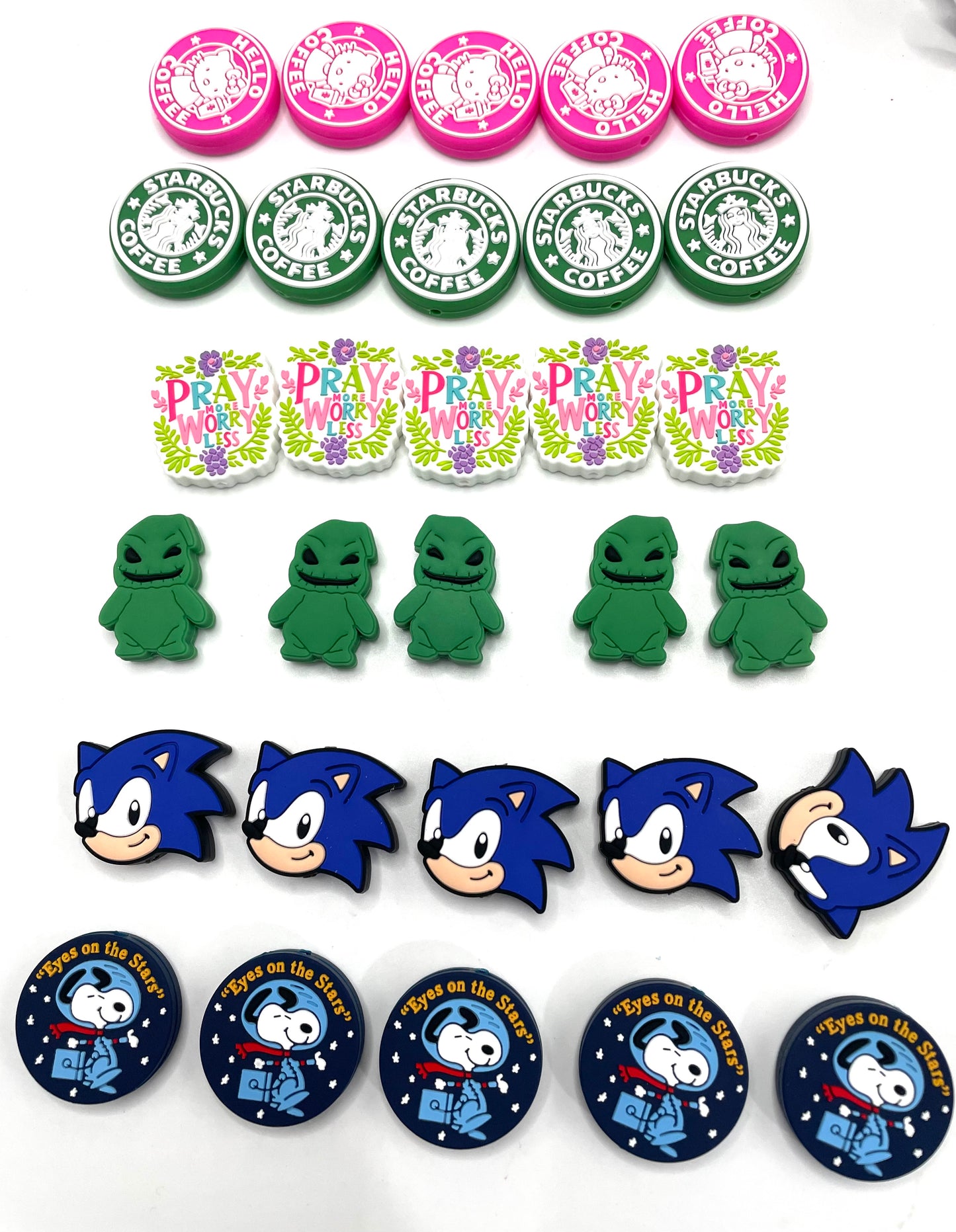 DIY beaded beadable silicon beads focal with vertical hole Winnie ,strawberry girl HK Mk