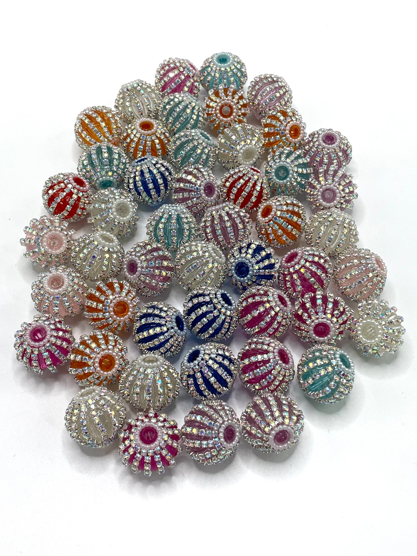 Acrylic beads Fancy Beads Pumpkin beads Pearl gasket Rhinestone Chain 22mm Random Mix