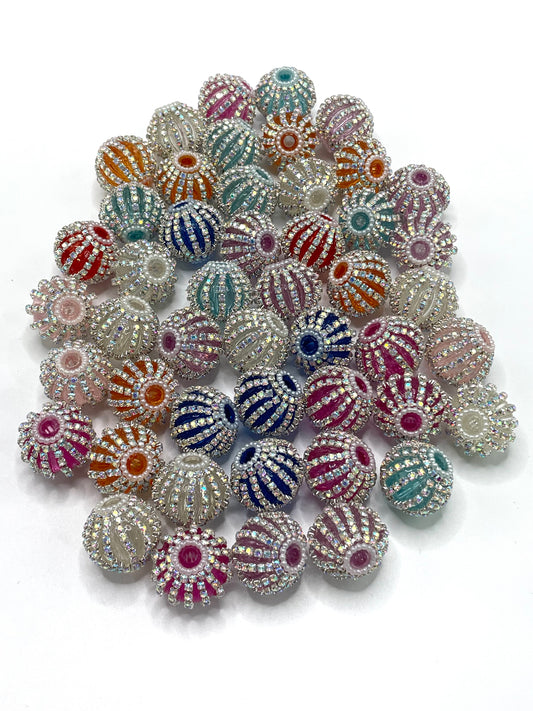 Acrylic beads Fancy Beads Pumpkin beads Pearl gasket Rhinestone Chain 22mm Random Mix