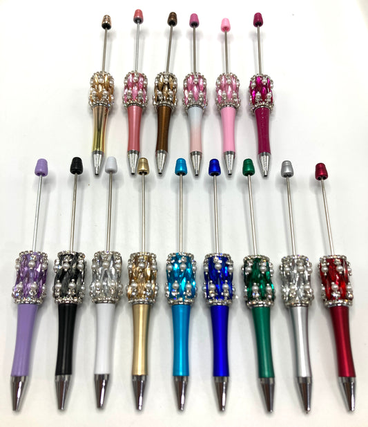 DIY Bead Pen Rhombic crystal mirror Pearl pendant chain Rhinestone Beautiful beaded pen Random Mix