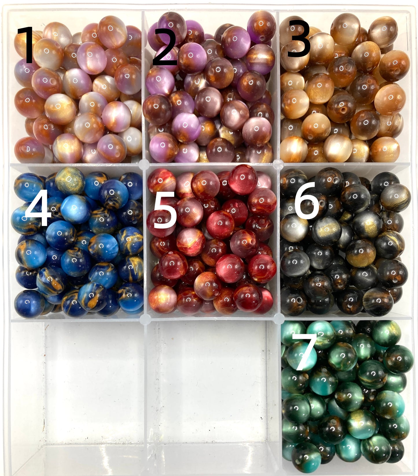 Acrylic beads glitter Lava flow Cat's eye beads 16mm Random Mix