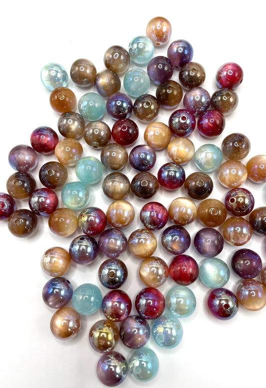Galaxy acrylic glitter uv bead diy bead colored random mix 16mm