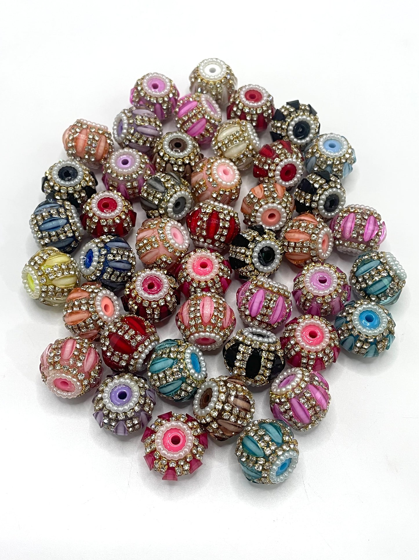 Pumpkin beads Golden Chain Pearl gasket Acrylic pumpkin Double chain beads Random Mix 20mm