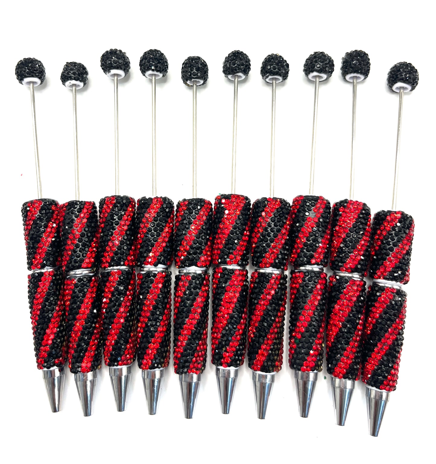 Diagonal strip fancy rhinestone pen Christmas vibe colors  pen colored ,random mix