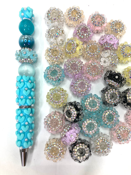 Translucent flower-shaped beads Acrylic flower beads Chain Translucent flowers beads Random Mix