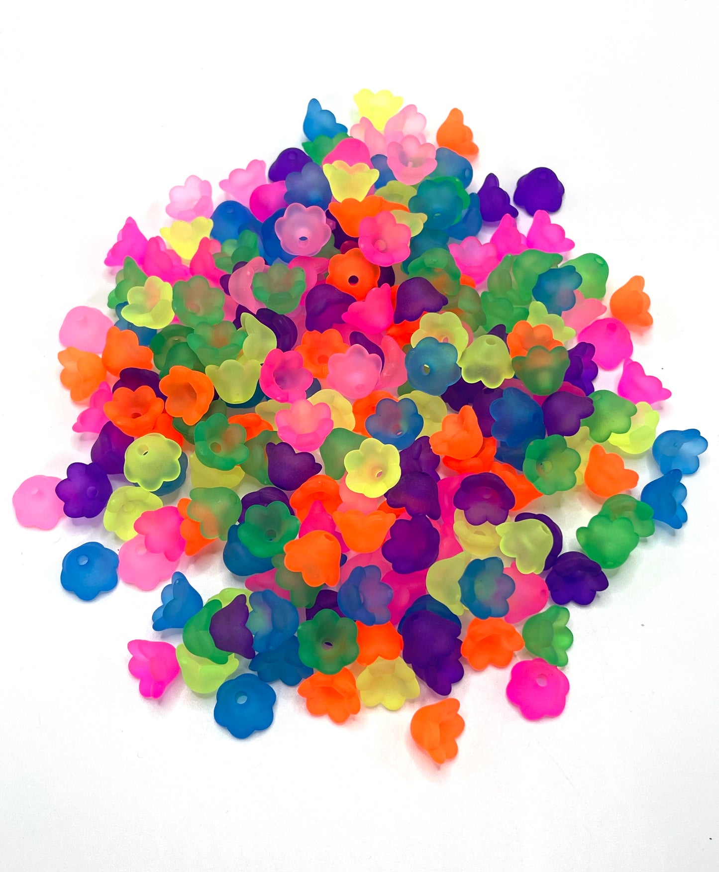 Beaded beads Gasket spacers Neon Matte Acrylic flower spacer beads 12mm