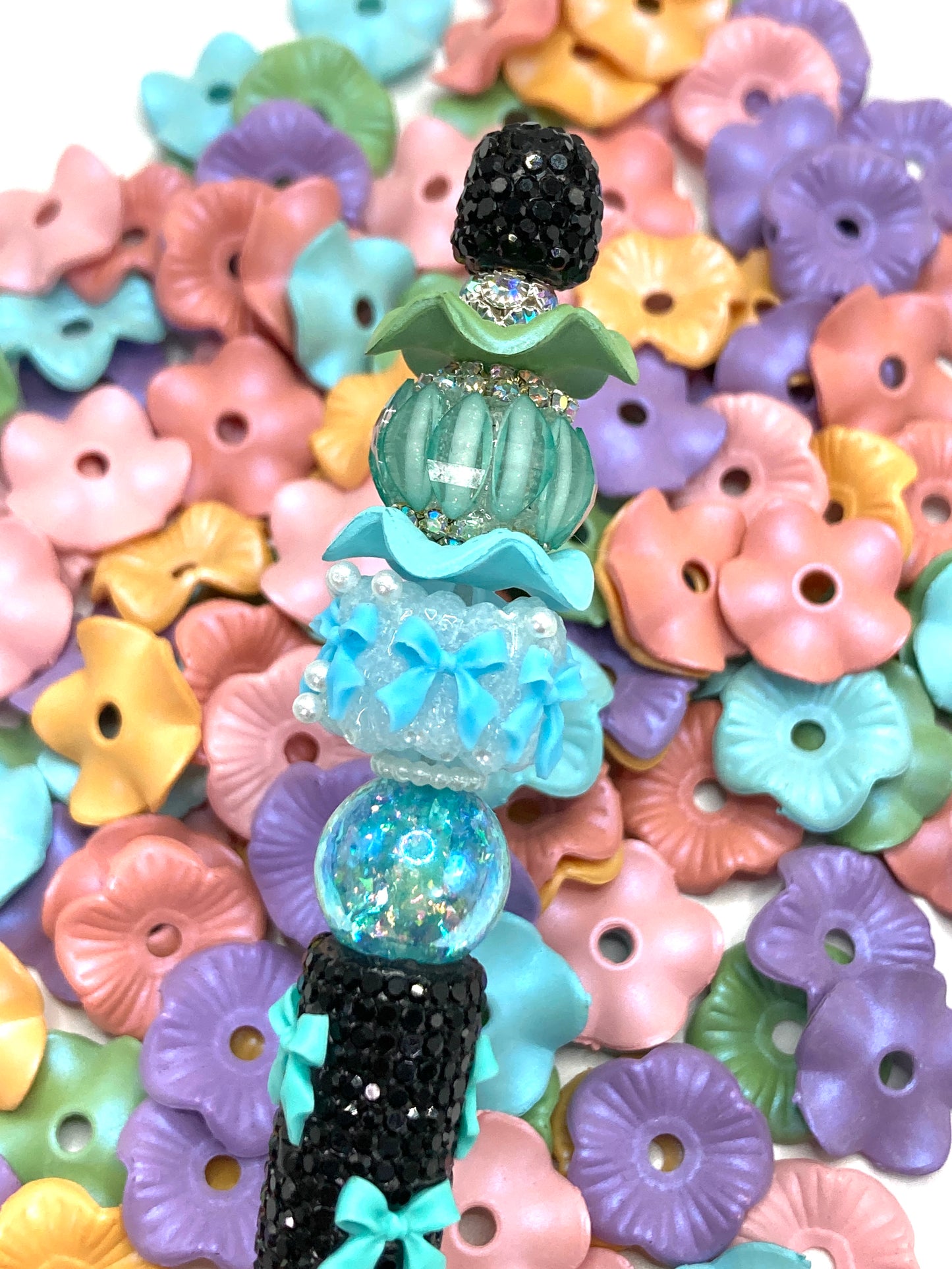 Spacer Wave interval beads Colored flower spacing beads 22mm Random Mix