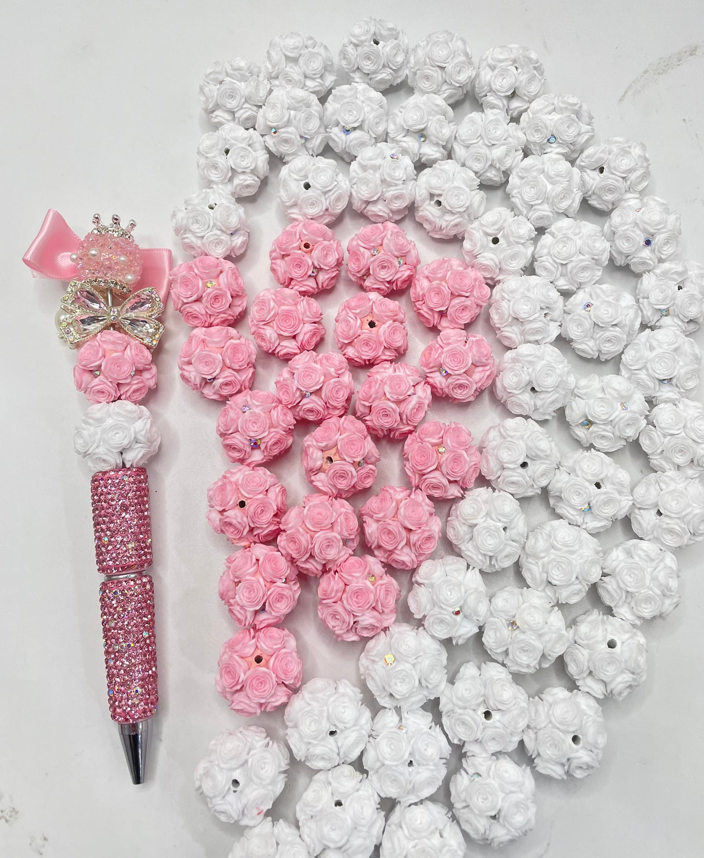 beaded beadable soft flower heart shape fancy rose for valentine ,colored,random mix