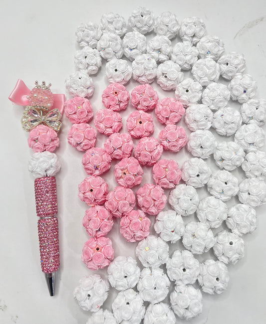 beaded beadable soft flower heart shape fancy rose for valentine ,colored,random mix