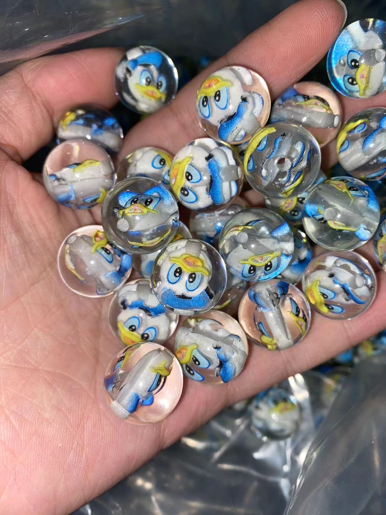 16mm acrylic bead with character