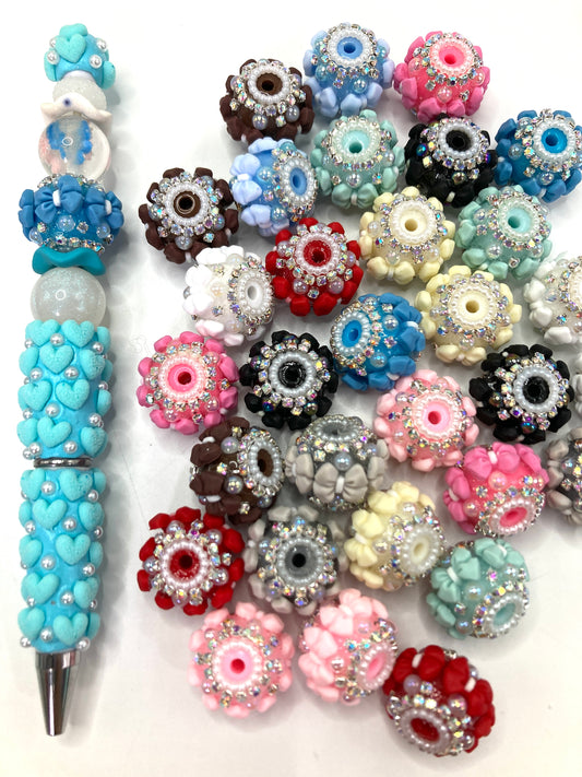 Fancy Beads bow Acrylic Chain Pearl gasket Multicolored bow tie Random Mix