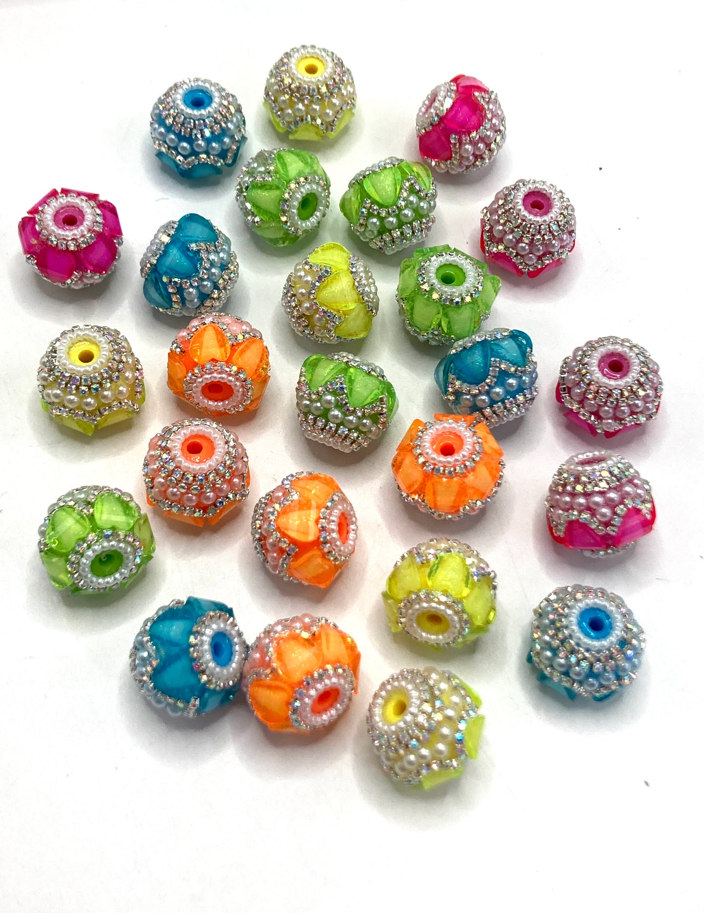 Fancy Beads Acrylic Heart Chain beads Dopamine coloration Neon color 21mm Lantern beads Random Mix