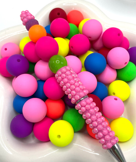 Acrylic beads Neon color Matte Large-sized neon frosted DIY beaded necklace 20mm Random Mix