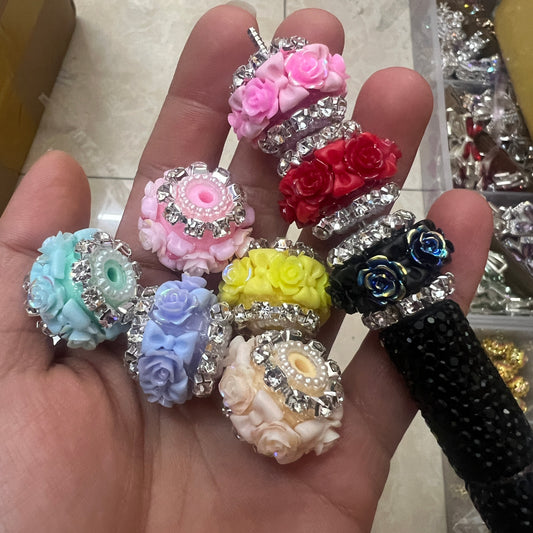 flower with bow fancy bead flower bead