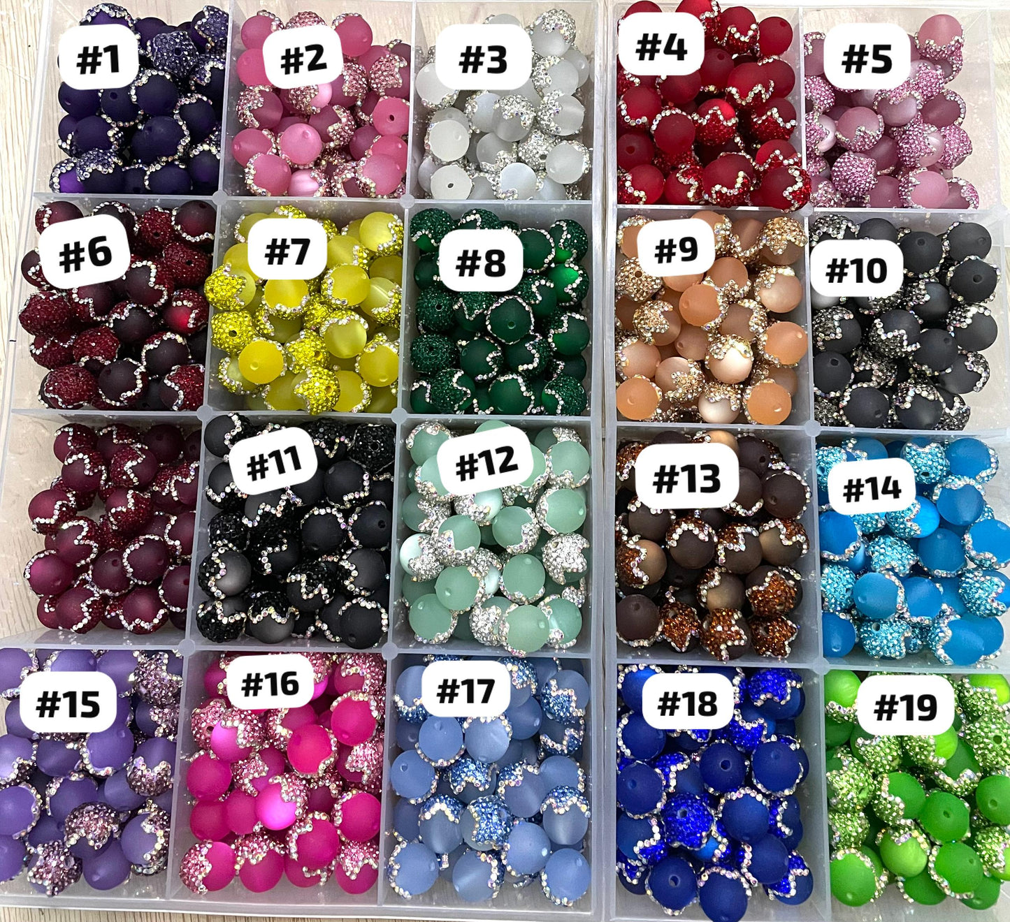 fancy bead fancy acrylic matte cat eye drip bead ornaments with clay rhinestion cap colored ,random mix