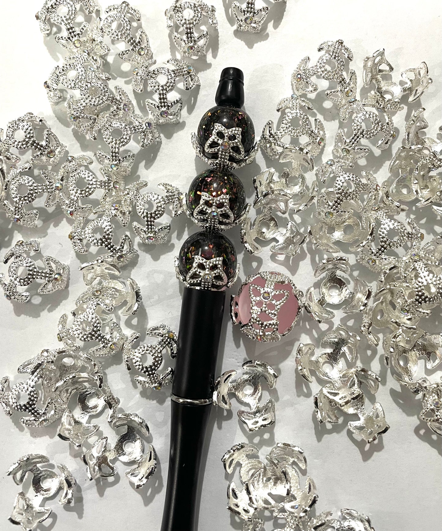 fancy spacer fancy butterfly shape bead cap metallic bead cap spacer gold silver