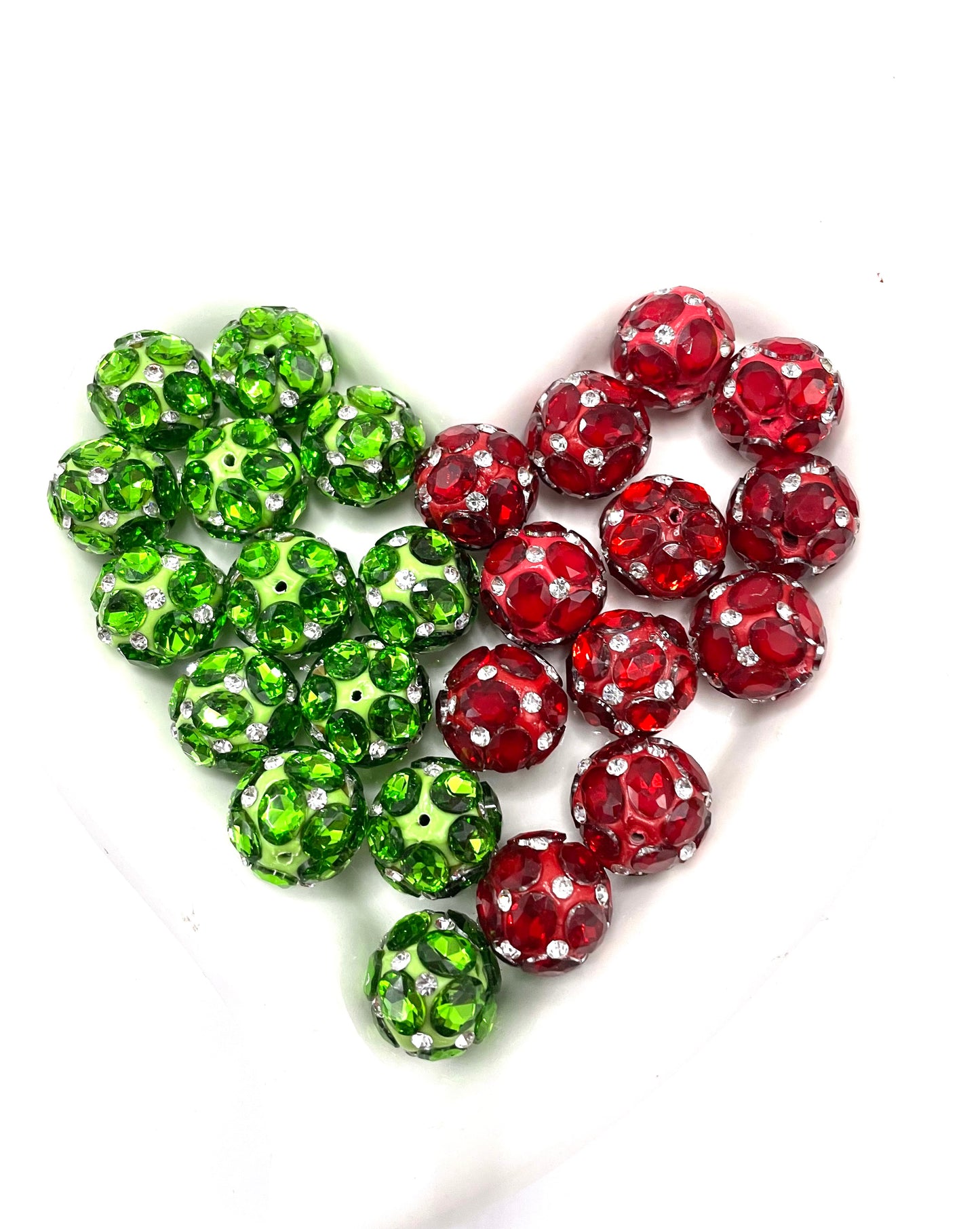 diy fancy clay beads with colored crystal rhinestone color for Christmas festival celebration