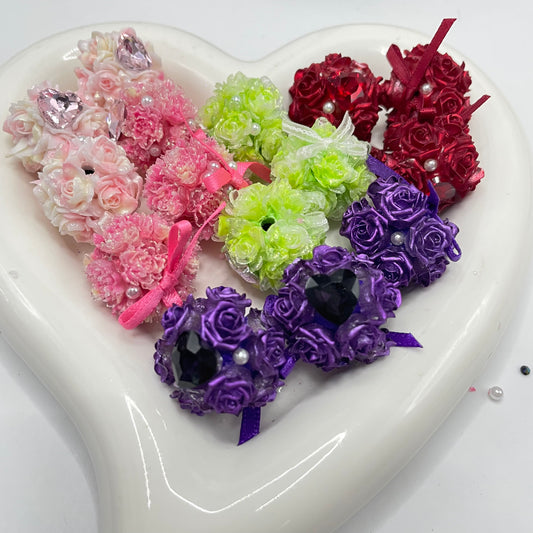 Soft flower beads bow flower bead bow heart flower beads 21mm