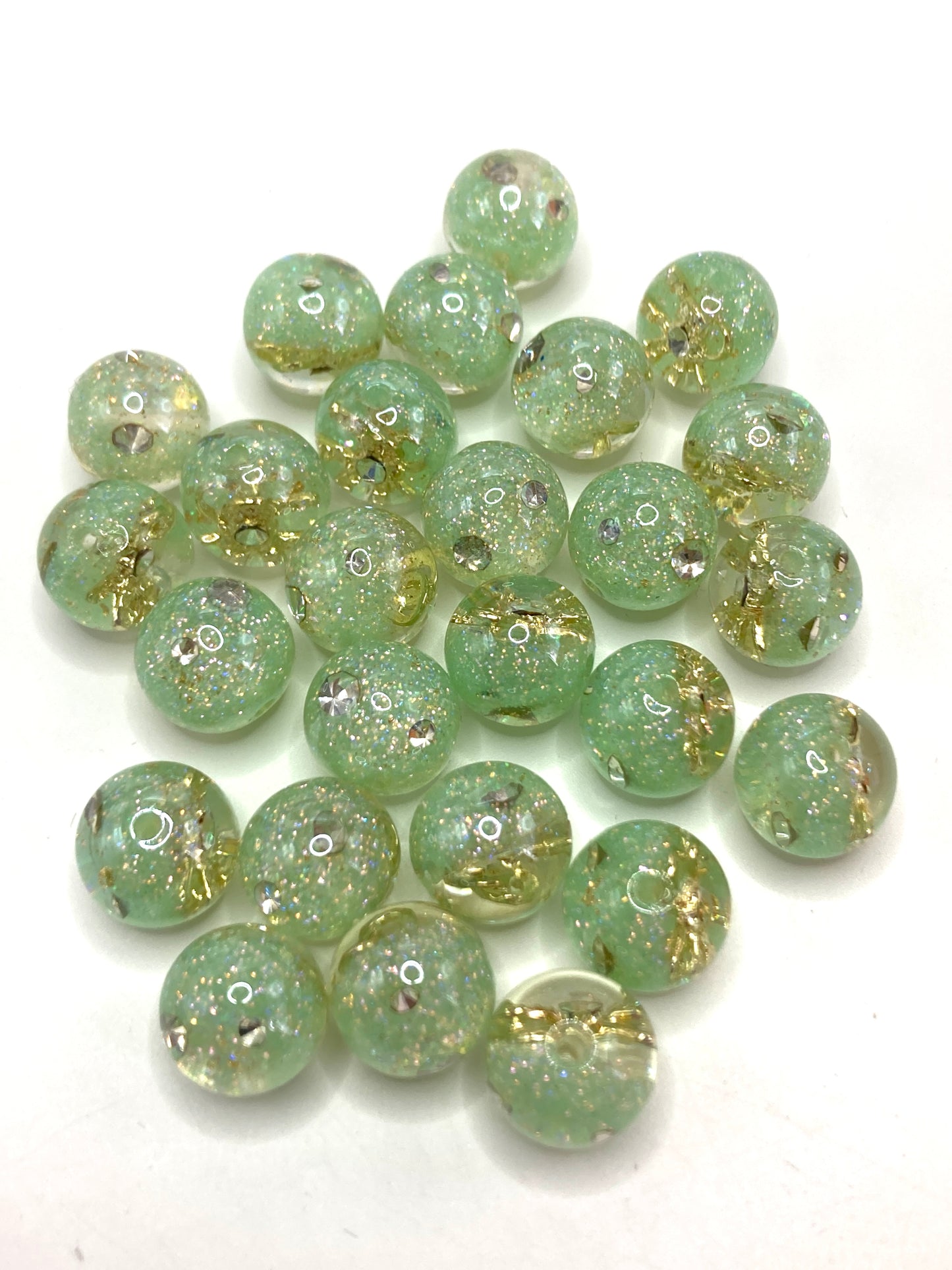 Acrylic beads Embedded inside Metal bow tie Beads of crystal glitter Gold leaf beads Random Mix 16mm