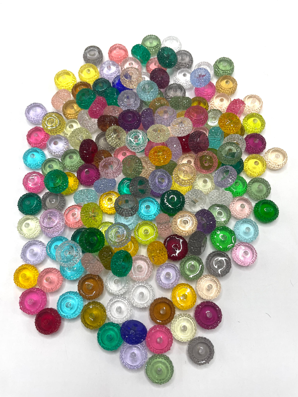 diy beaded beadable beady wheel beads circle round Multicolor Spacer  Noen Color Transparent Translucent Color ,Random Mix,12mm