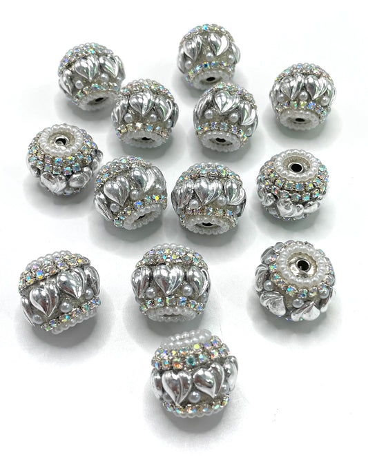 Fancy Beads Heart and Butterflies and bow ties and flowers Acrylic beads Silver series beads Rhinestone Chain Beads 18mm Random Mix