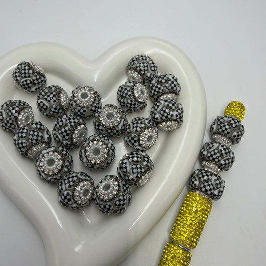 checked heart beads checked fancy beads