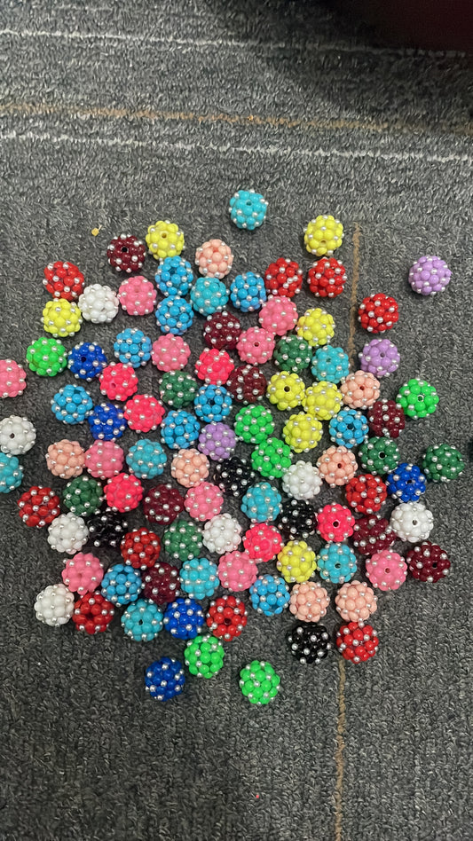 Bubble bead fancy bead ornaments with pearl random mix color