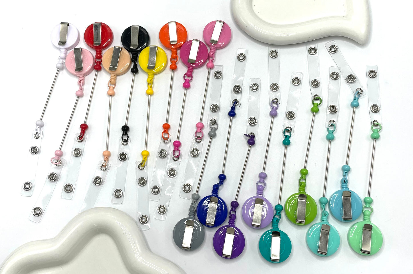 Plastic & Metal DIY badge reels chain Multicolor easy-to-pull buckle