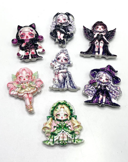 acrylic sp hk Girl Acrylic beads Acrylic bead beads Cartoon acrylic beads Random Mix