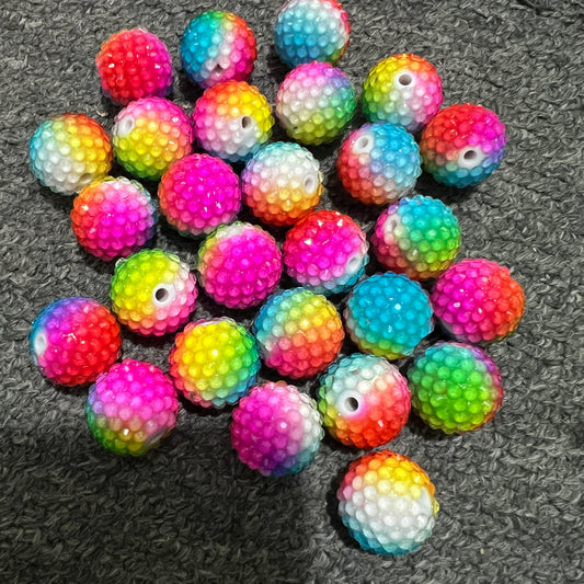 20mm jelly bead rainbow rhinestone jelly bead