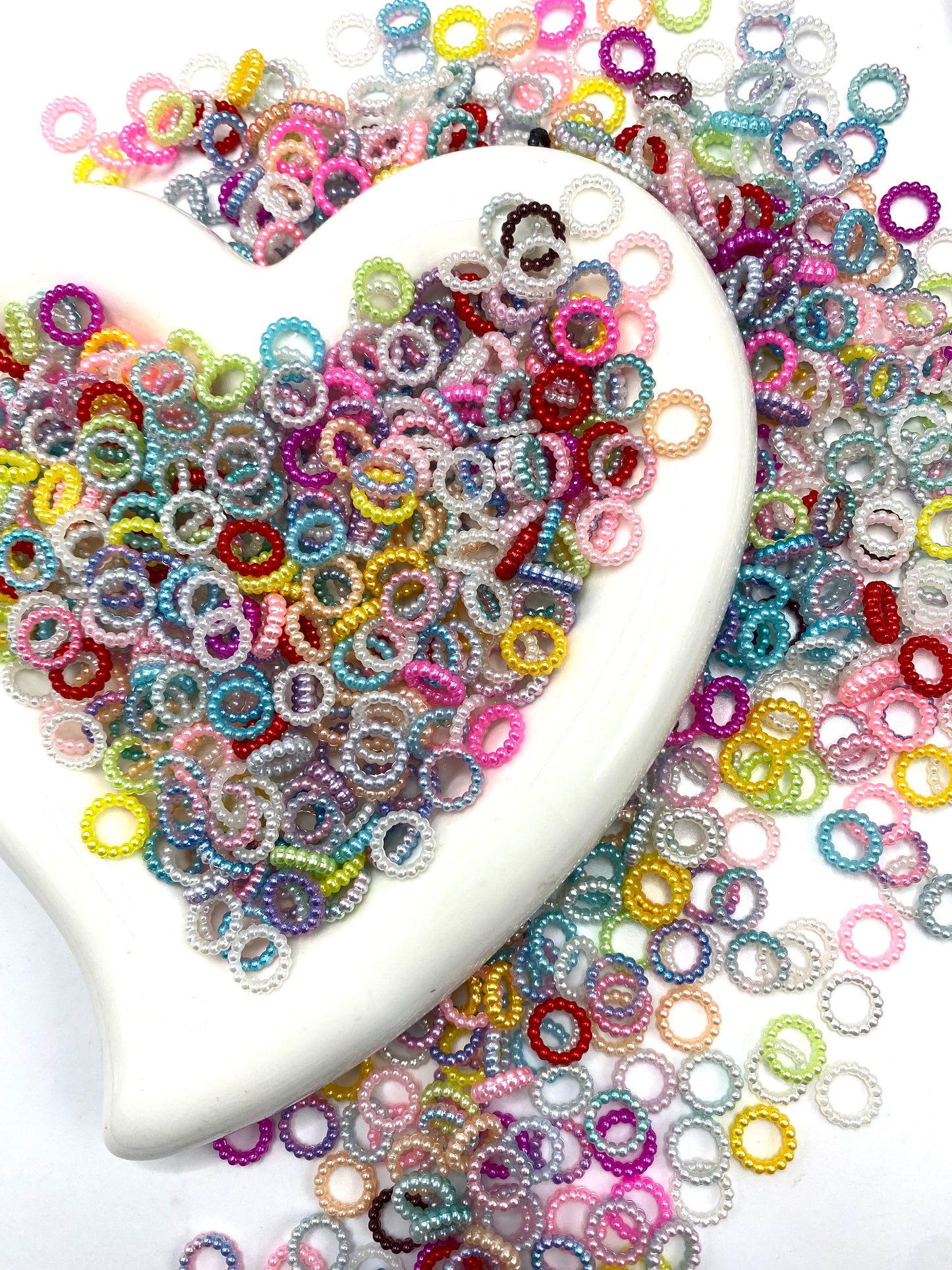 Mulitcolor Colorful Circle Pearl  Round Shape Acrylic Spacers,Random Mix,10mm