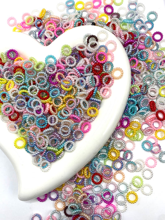 Mulitcolor Colorful Circle Pearl  Round Shape Acrylic Spacers,Random Mix,10mm