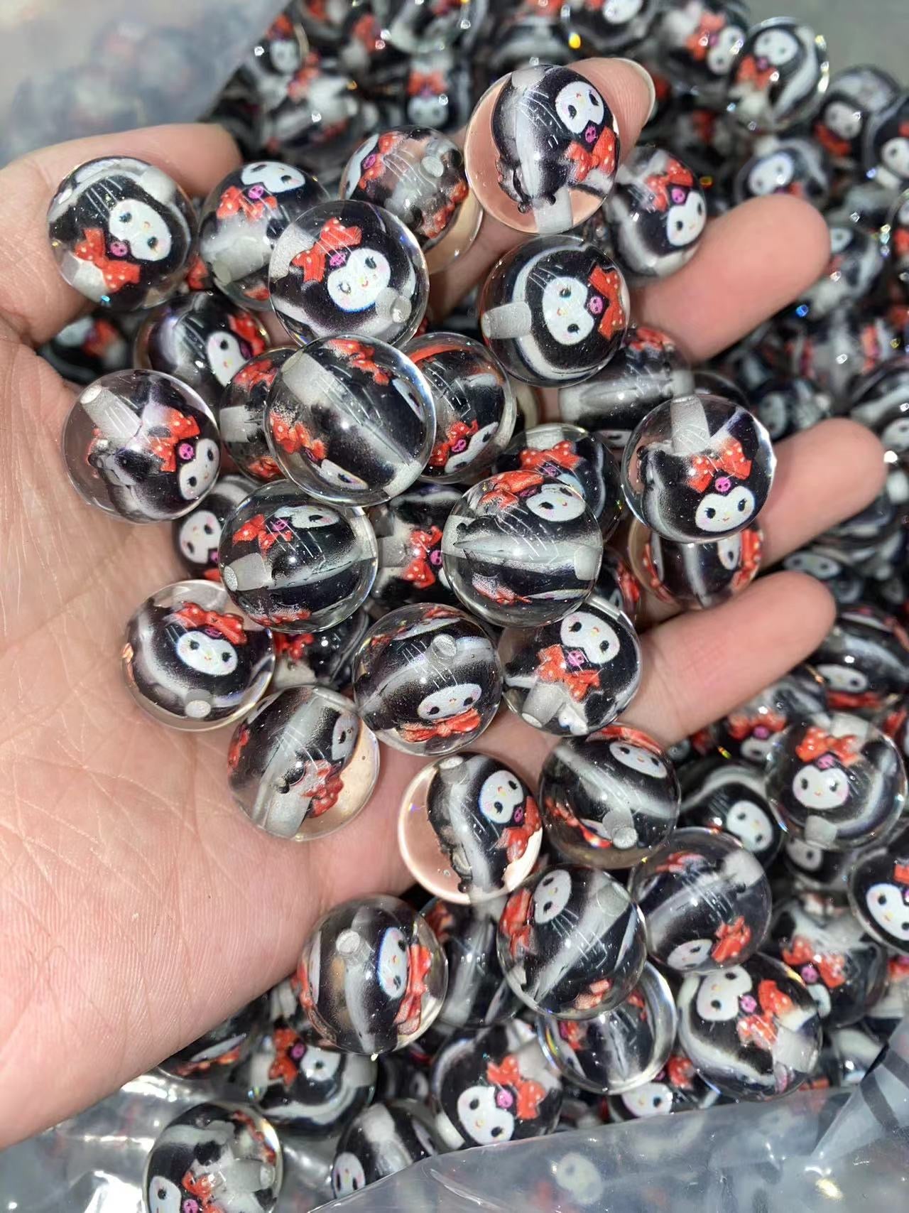 16mm acrylic bead with character