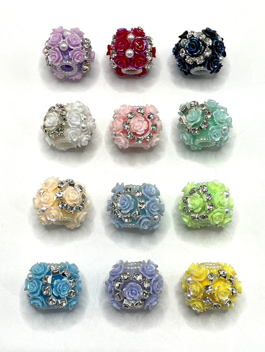 flower fancy Flower bead multicolour rose Chain Pearl acrylic Solid bead 23mm Random Mix