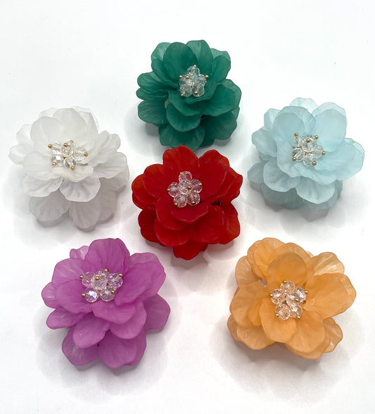 Weaving flowers Lace flowers Crystal flower bud Colored ribbon petals Random Mix