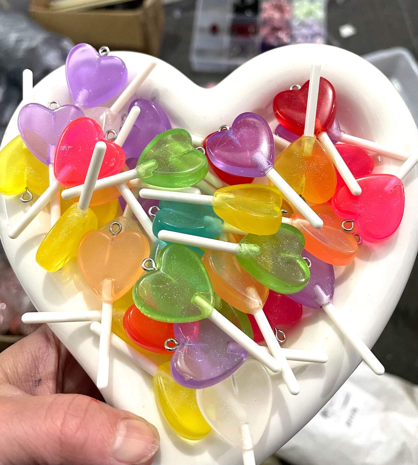 Hot selling colorful windmil seashell star heart rainbow bear sun flower candy lollipop charm pendant