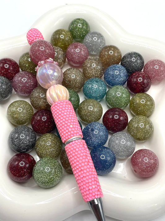 Acrylic glitter Starry Sky beads  Beaded sequins 20mm