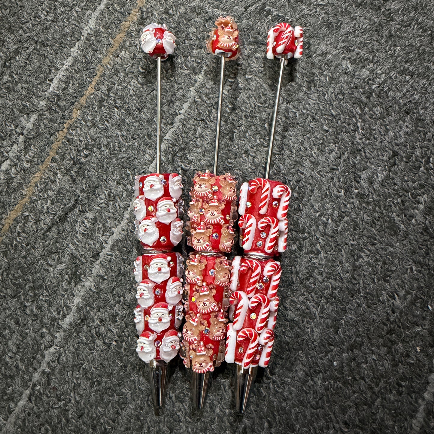 Christmas pen Santa deer candy cane diy pen