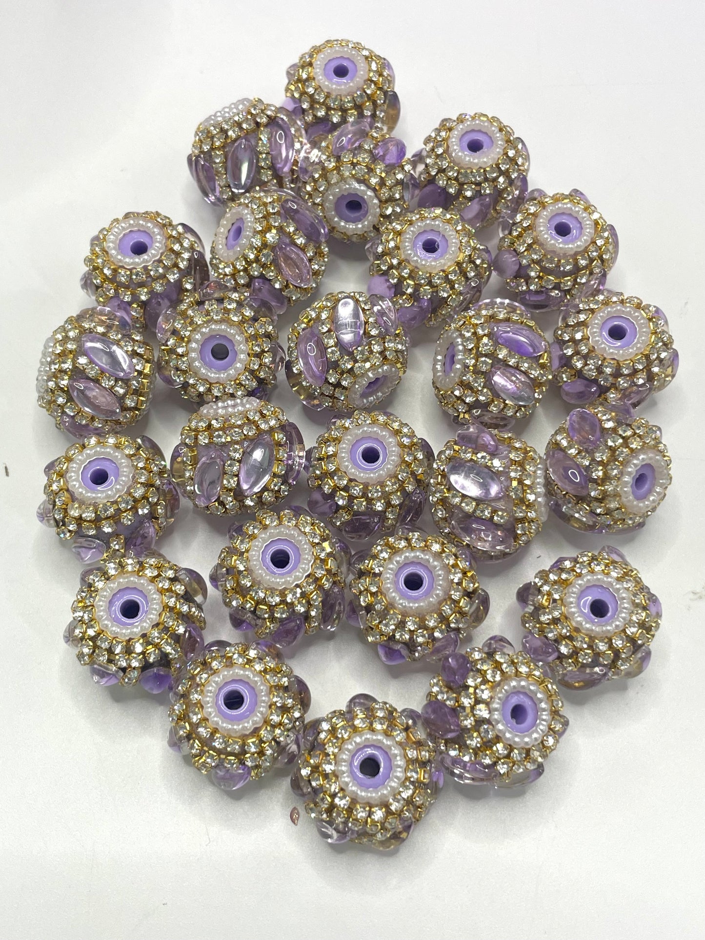 Fancy Beads Chain Pearl gasket Golden Chain mirror 20mm Random Mix