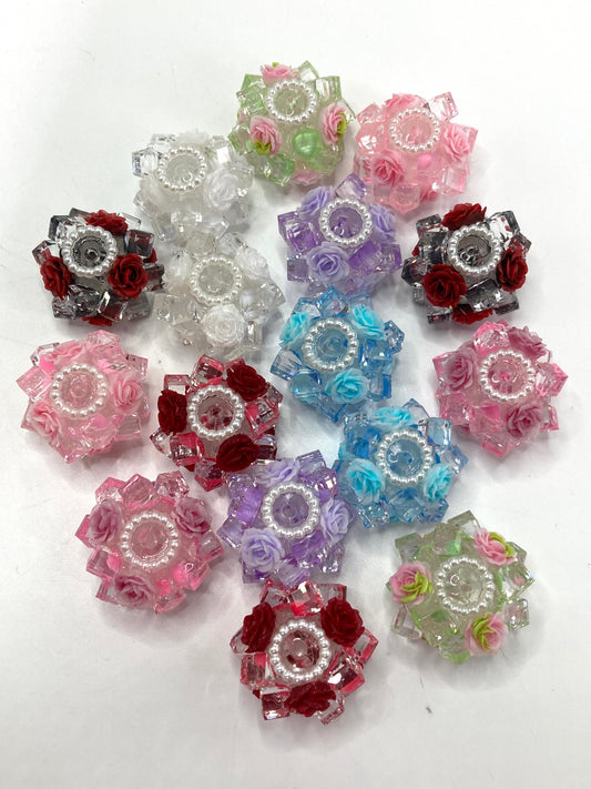 Acrylic beads Ice cubes Rose beads Pearl gasket beads Random Mix