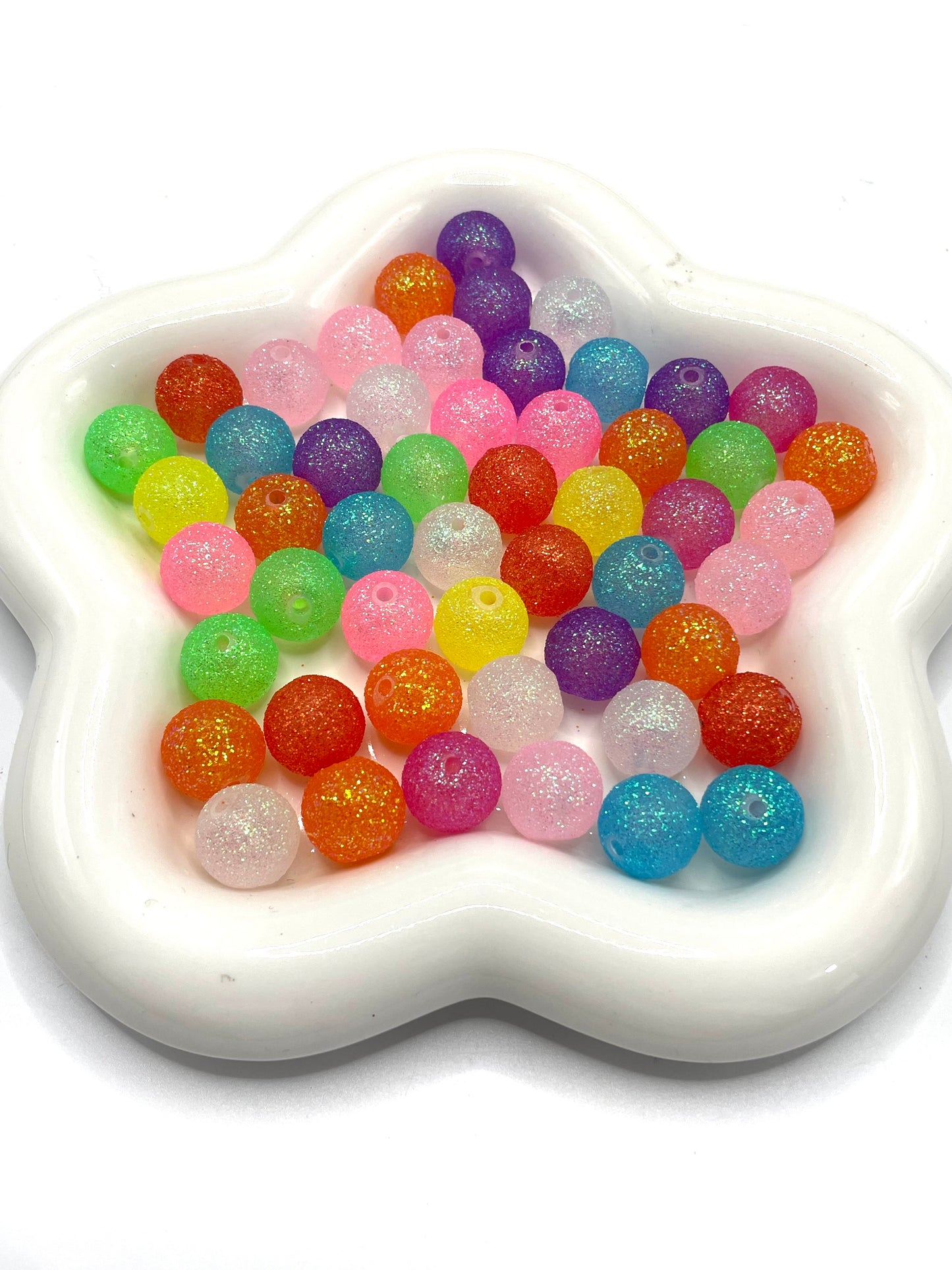 Acrylic beads glitter sequins Neon acrylic beads 16mm