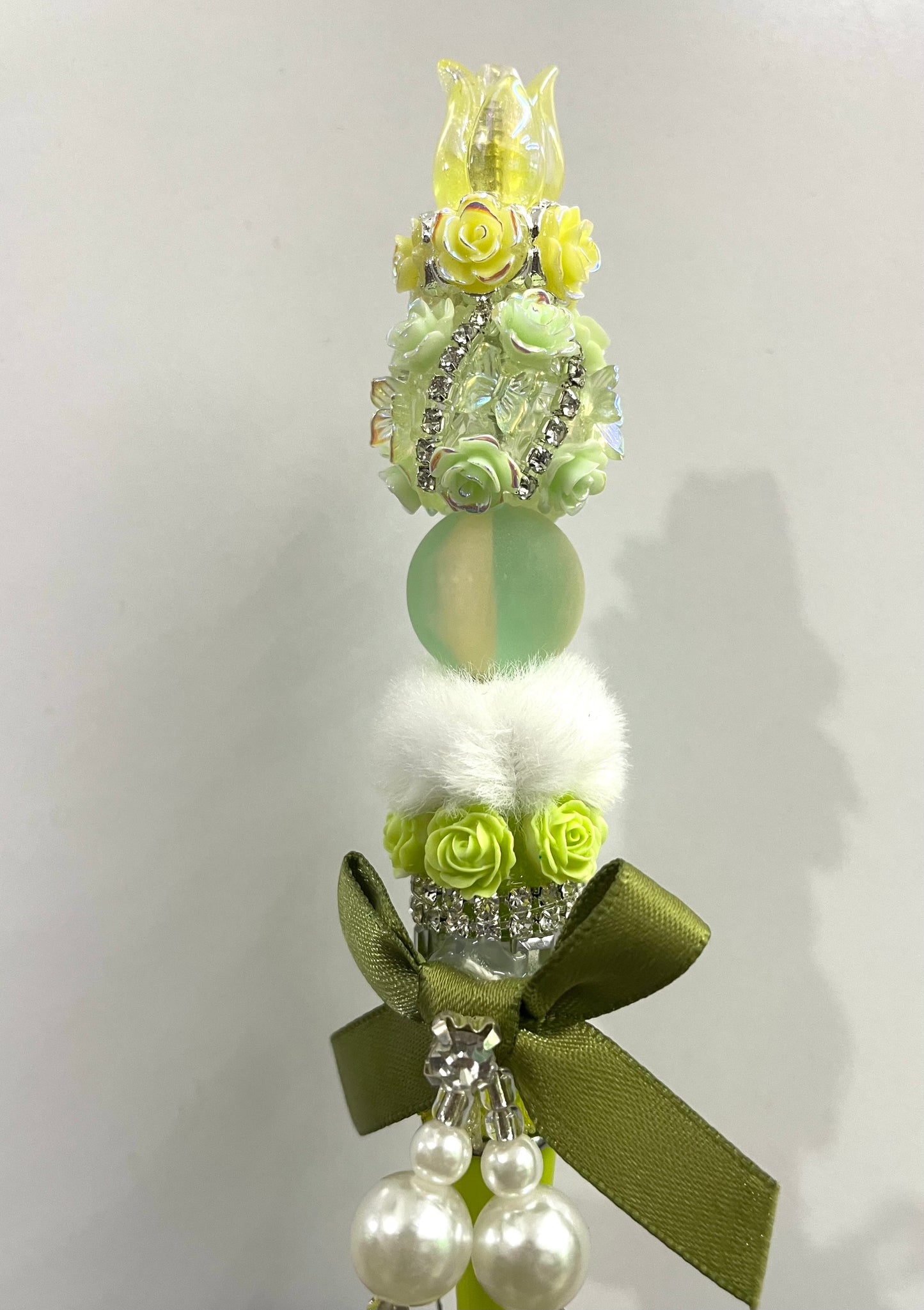 double layer flower bead with butterfly fancy bead