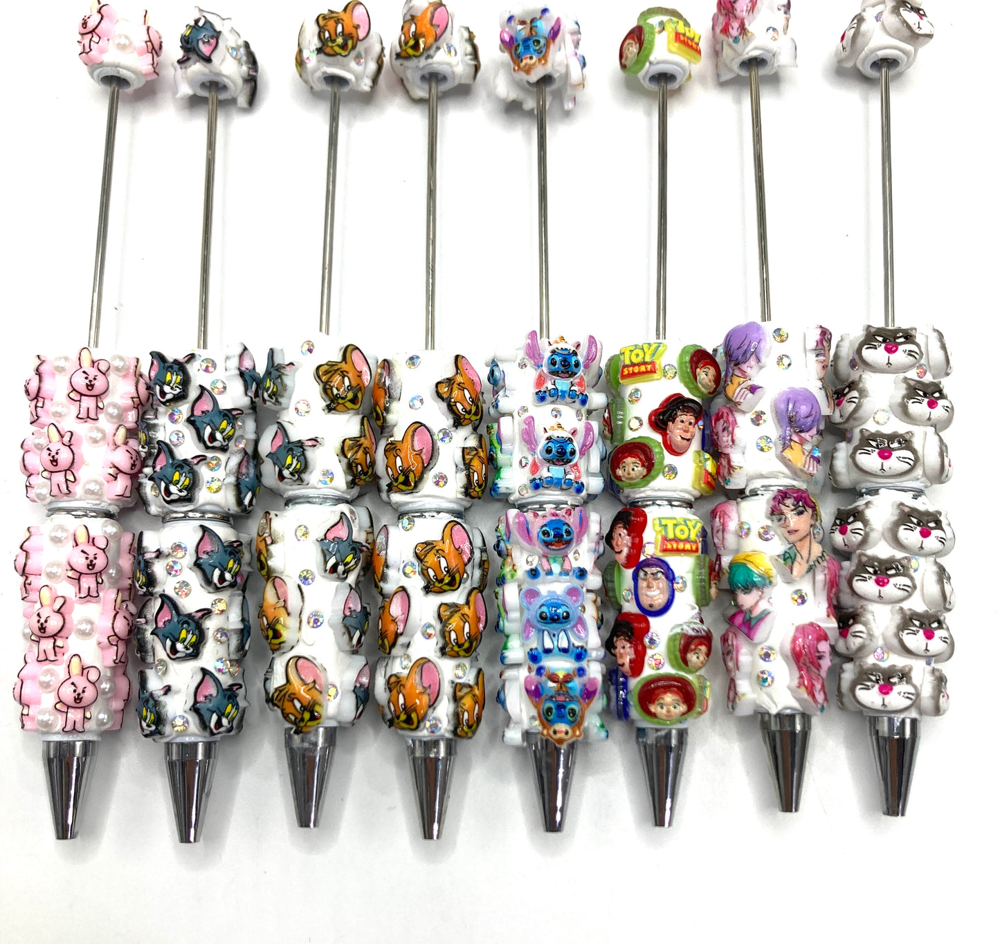 Clay pen Cartoon character Anime characters Mickey Mouse Donald Duck Disney The Cat and the Mouse Toy Story Snoopy Fat Cat Random Mix diy Beaded pen Clay DIY Bead Pencil  Random Mix