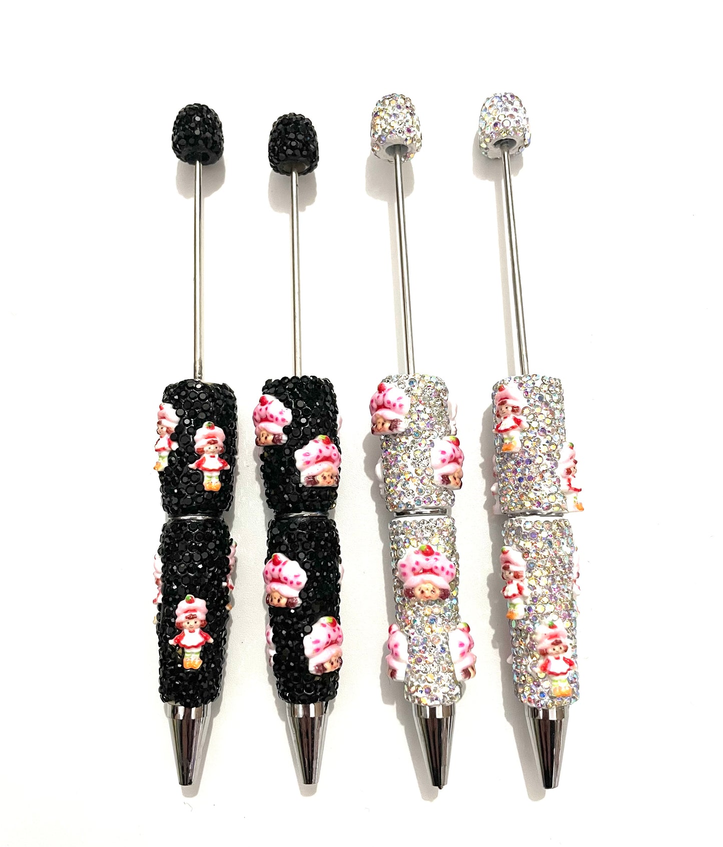 diy pens diy beaded beadable pens with fancy rhinestone strawberry girl strawberry shortcake pen